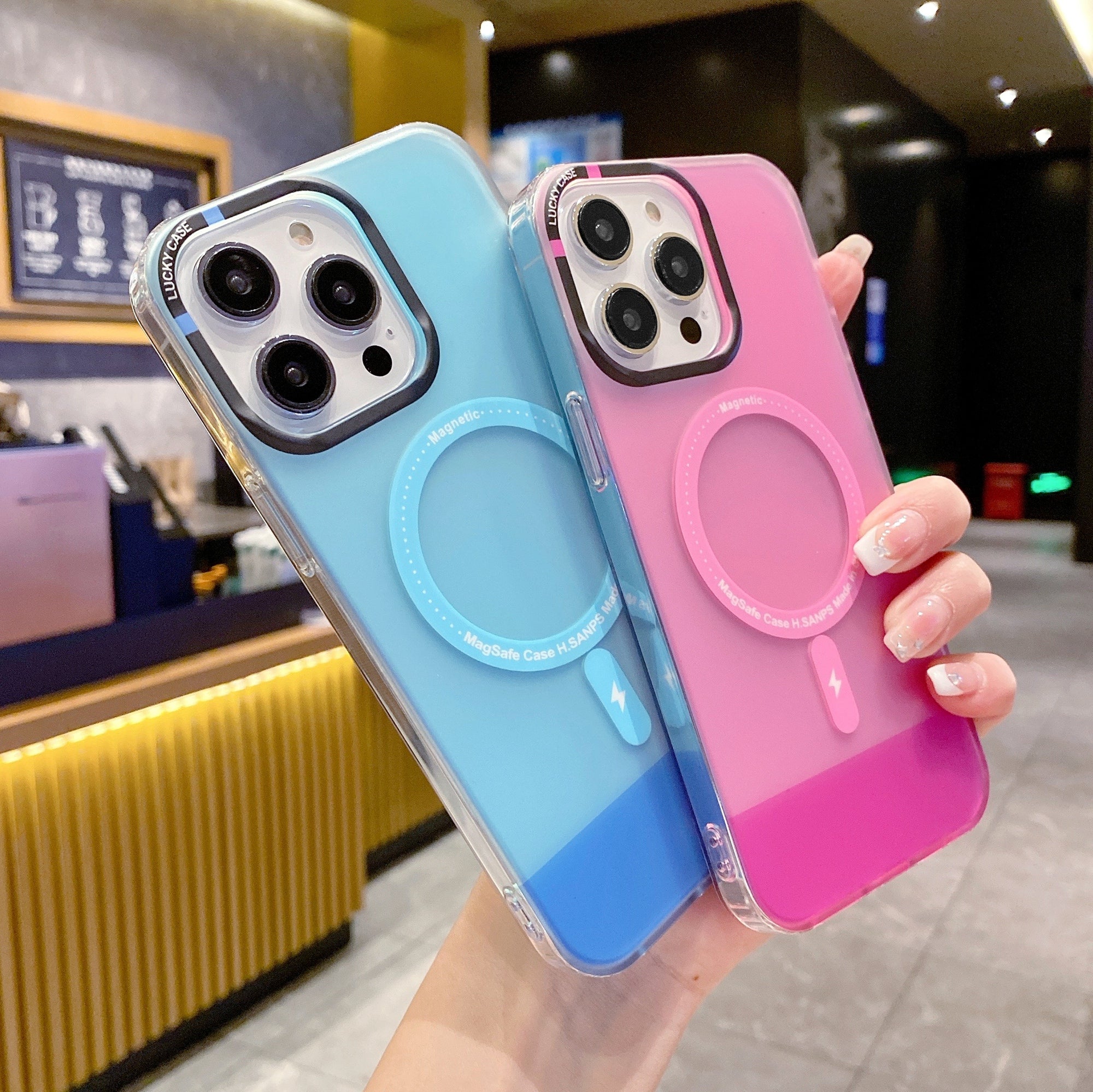 For iPhone 13 Pro Magnetic Phone Case Dual Color IMD Phone Cover For iPhone 13 Pro Magnetic Phone Case Dual Color IMD Phone Cover